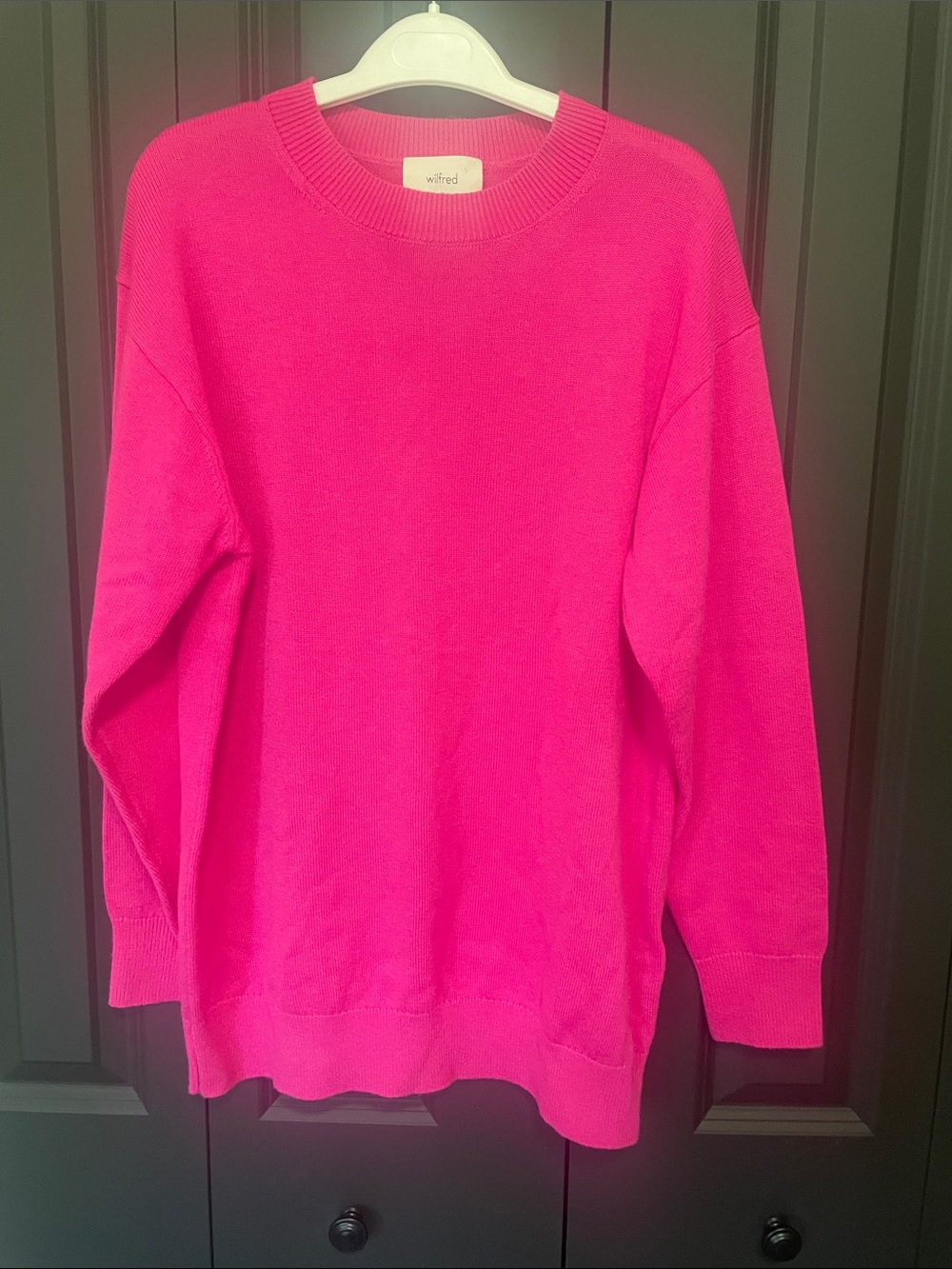 Wilfred Aritzia Merino Wool Endless Crewneck Vital Pink Sweater